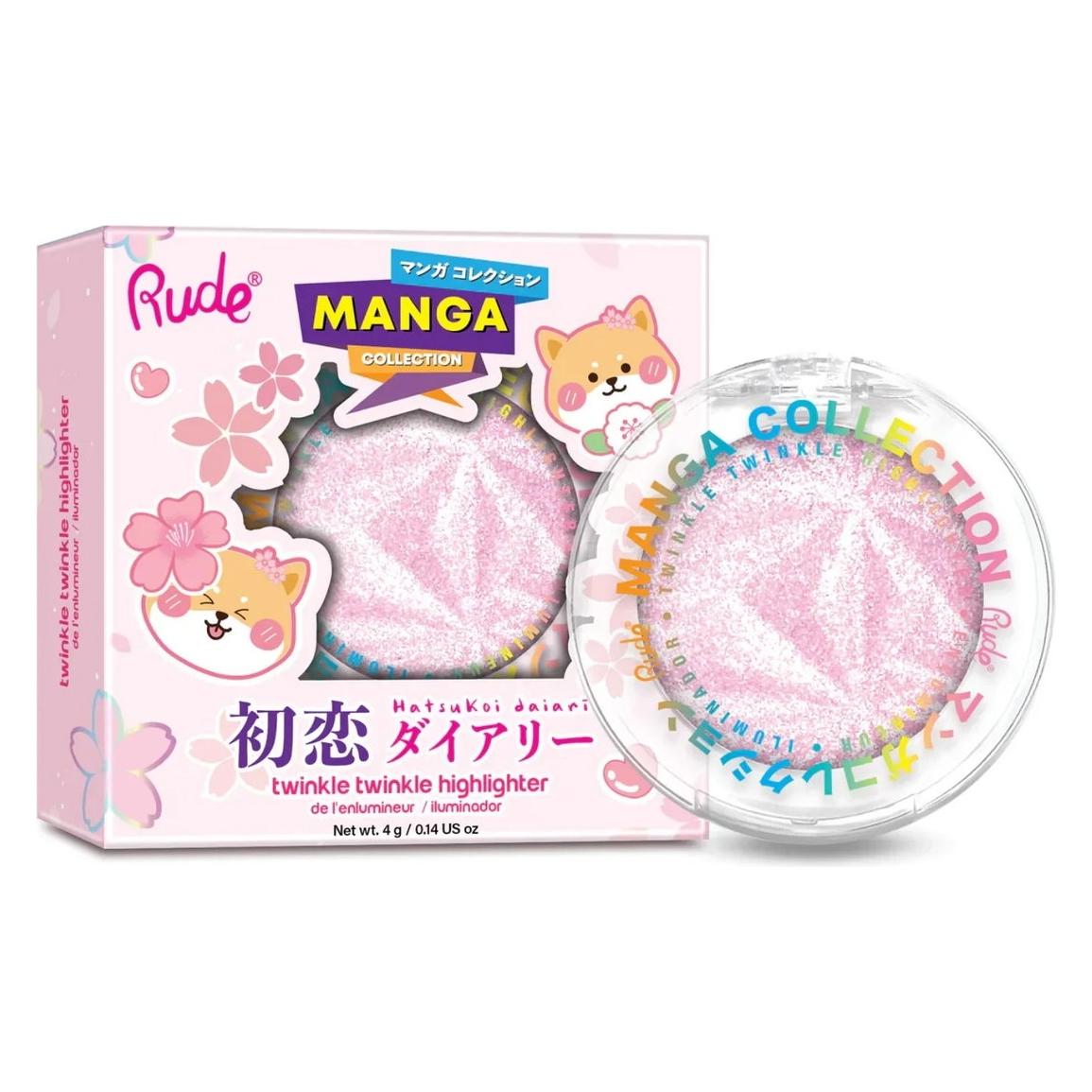 Rude Cosmetics Twinkle Twinkle, Illuminating Highlighter Palette, Sawa-Chan's Heart, 4 g (Highlighter) (74847621)