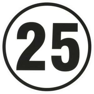 SafetyMarking Fahrzeugkennzeichnung Geschwindigkeitsschild 25, Ø 20 cm, aus Folie, selbstklebend