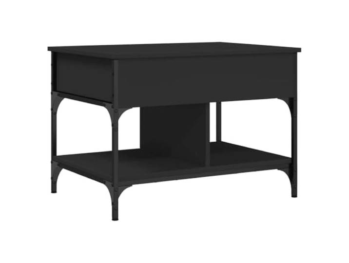 LASWWQMRF Couchtisch Höhenverstellbar Schwarz 70x50x50 cm Metall Anhebbare Platte zum Arbeiten im Wohnzimmer, integriertes Staufach für Ordnung sowie Füße zum Schutz des Bodens.