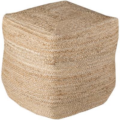 Livabliss Artistic Weavers Solid Orly Square Jute 18-inch Pouf