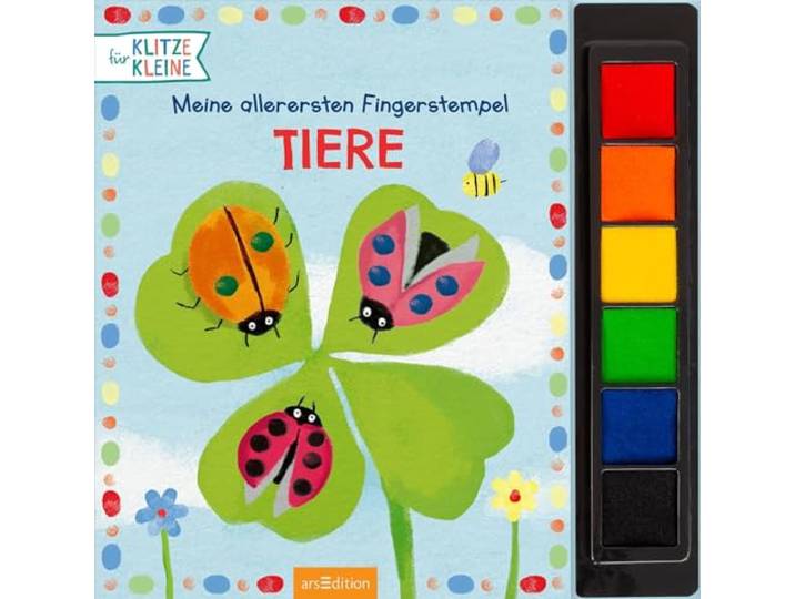 Meine allerersten Fingerstempel Tiere: Mit 6 Stempelfarben und bunten Vorlagen Kreatives Malbuch mit Stempelkissen ab 3 Jahren