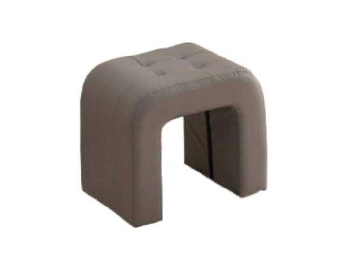 DANNMPX Sitzhocker Wohnzimmer Moderner U-förmiger Fußhocker Aus Leder, Weicher Niedriger Stuhl for Die Inneneinrichtung Zusätzliche Sitzplätze(Gray,44x30x40cm)
