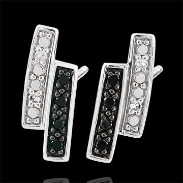 Edenly Ohrstecker DÃ¤mmerschein - WeiÃŸgold, schwarzer Diamant
