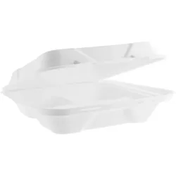 Vegware, 235 mm Bagasse-Lunchbox mit 3 Fächern, VB09-3
