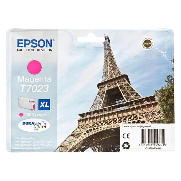Epson C13T70234010T7023 Tintenpatrone magenta XL 2.000 Seiten ISO/IEC 24711 213 ml Magenta (M) (C13T70234010)