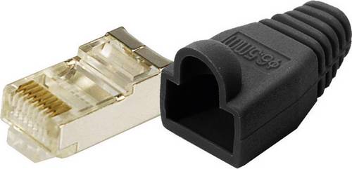 LogiLink MP0012 RJ45-Steckverbinder CAT 5e, geschirmt MP0012 Stecker, gerade Pole: 8P8C Schwarz 100St.