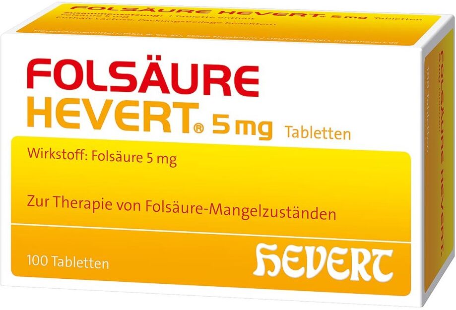 Folsäure Hevert 5 Mg Tabletten 100stk