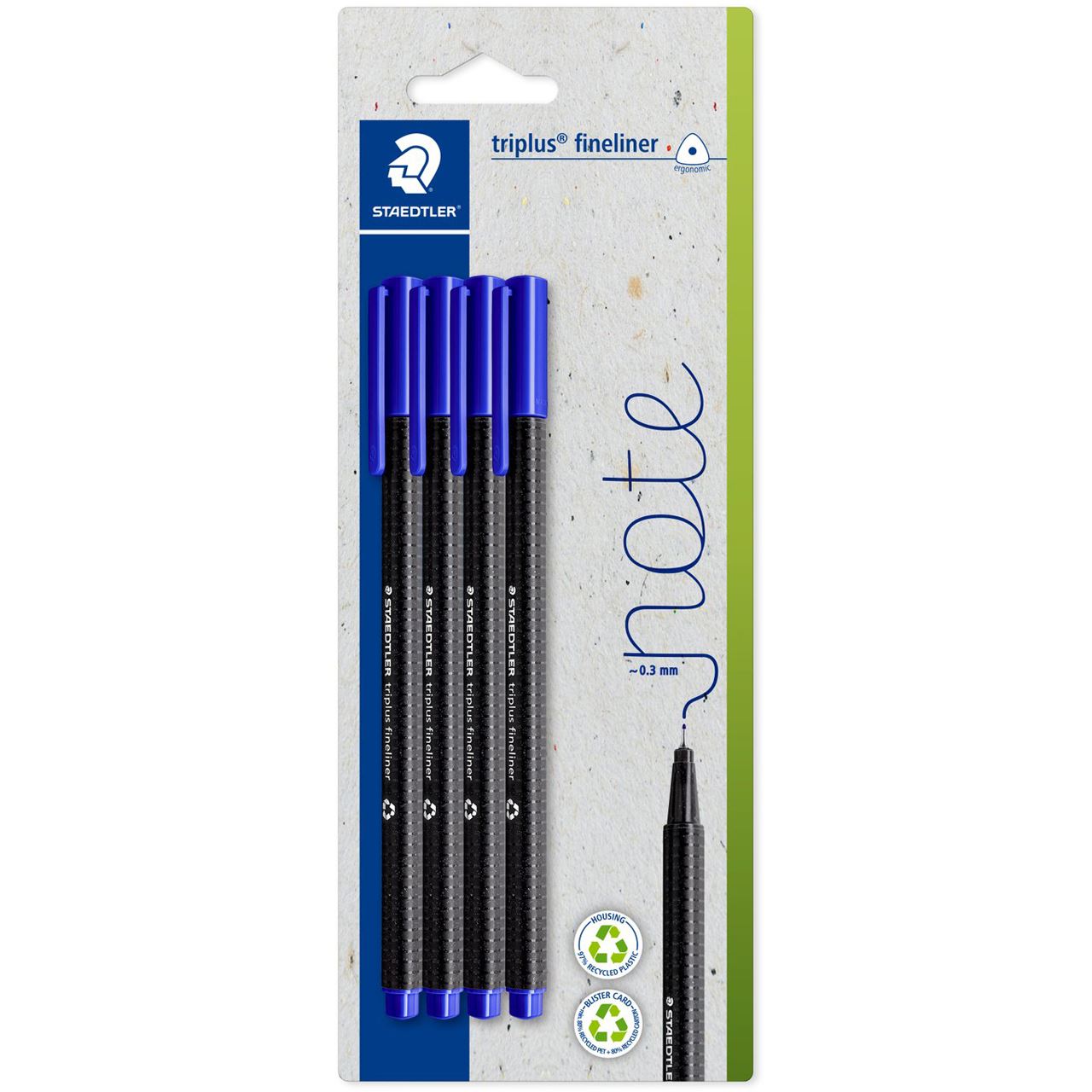 STAEDTLER triplus Fineliner blau 0,3 mm, 4 St.