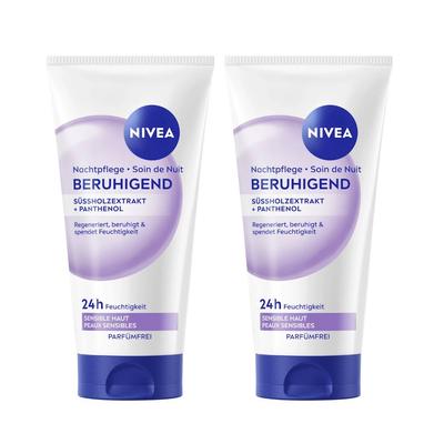 Nivea Beruhigende Nachtpfl.24h Feucht.+reg.sens.H. 2x 2x50 ml Nachtcreme