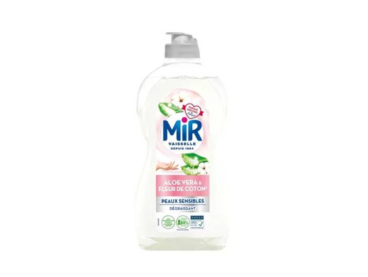 MIR Liquide Vaisselle Fleur de Coton &amp; Aloe Vera, Peaux Sensibles, 450 ml