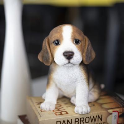 Hi-Line SoReal Brown Beagle Decorative Puppy Figurine for Home & Garden Décor, Handpainted Polyresin Dog Statue