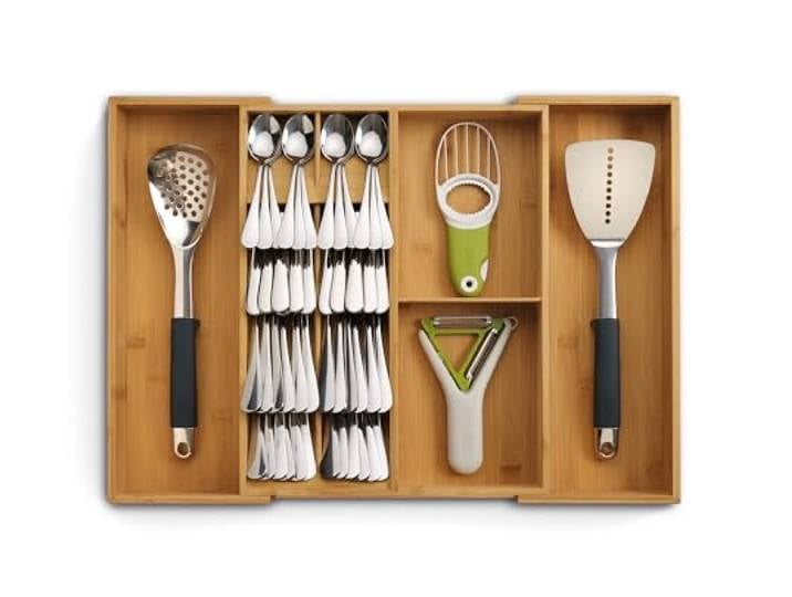 Joseph Joseph DrawerStore Rangement des couverts\, ustensiles de cuisine et accessoires de cuisine\, dans un tiroir - Bambou