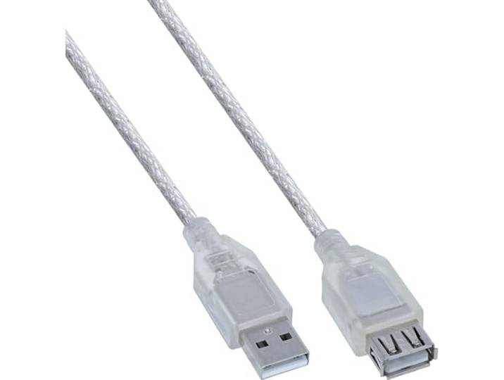InLine 34650 USB 2.0 verlenging, stekker/bus, type A, transparant, 0,5 m