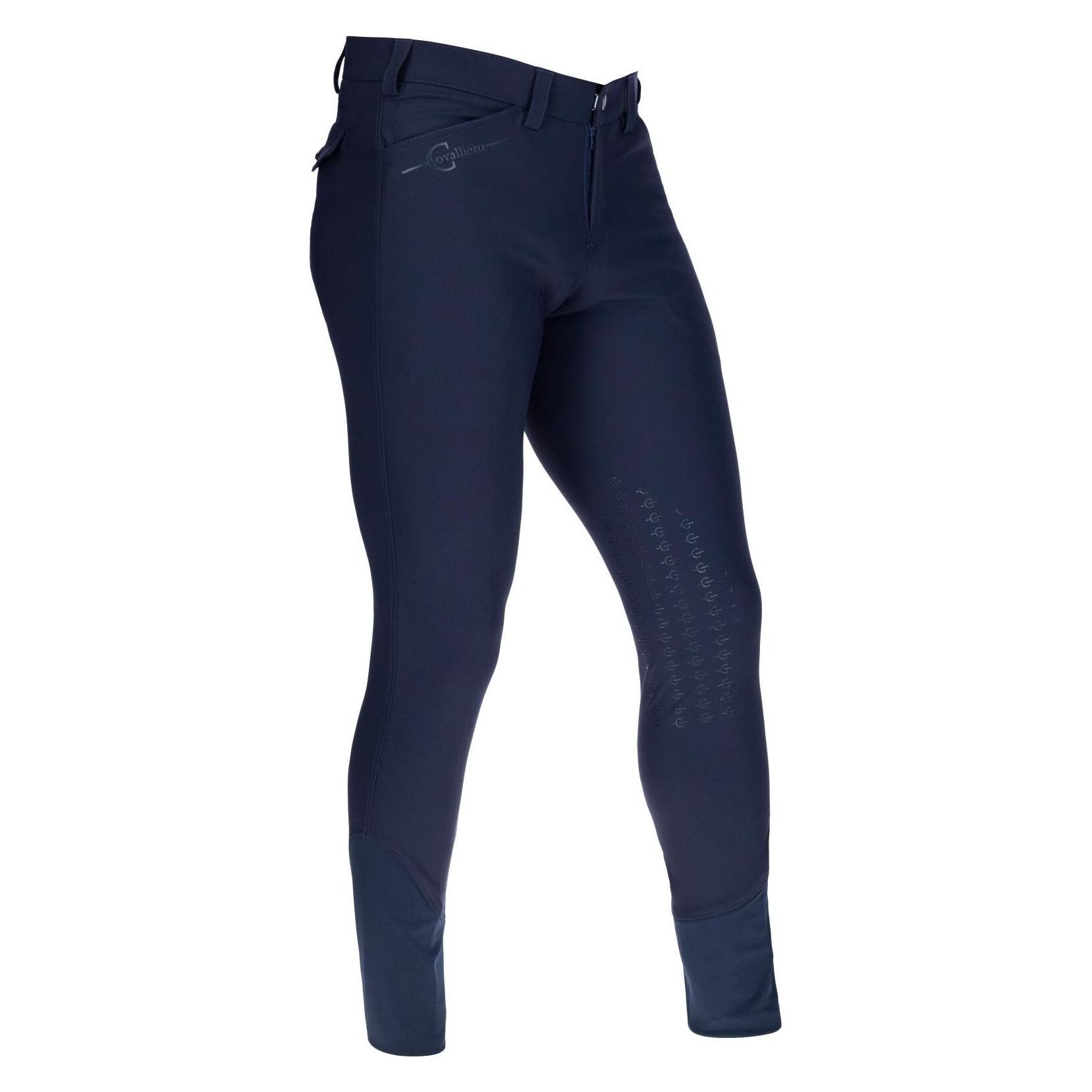 Kerbl Reithose Techno II f. Herren dunkelblau, Gr. 50, Kniebesatz (50) (3228137)