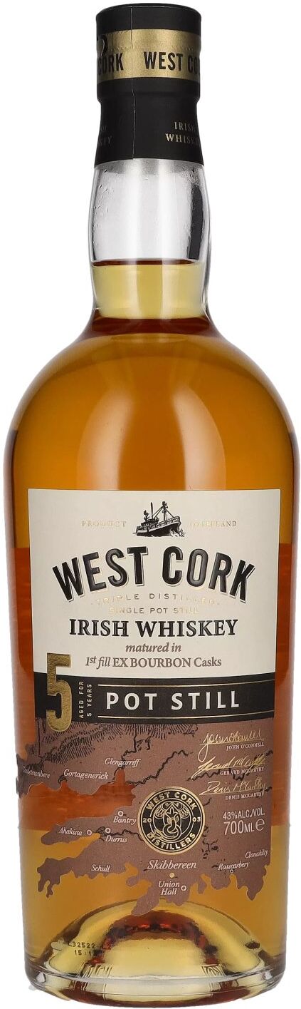 West Cork Irish Whiskey West Cork 5 Years Old Pot Still Irish Whiskey 43% Vol. 0,7l
