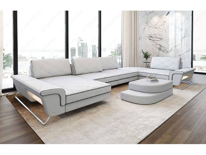 Leder Couch Bari U-Form