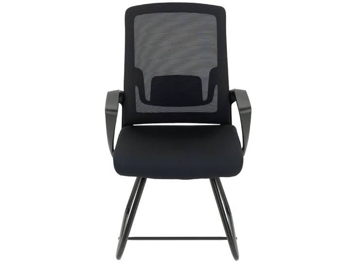 LIA Chaise de bureau ergonomique sans roulettes chaise de conférence avec dossier en maille soutien lombaire noir