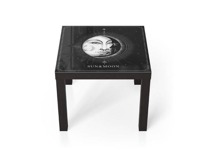 DEQORI Couchtisch 'Sonne trifft Mond', Glas Beistelltisch Glastisch modern