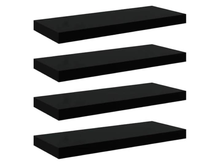 QINXIXINAIXI Schweberegale 4 STK. Hochglanz-Schwarz 60x23,5x3,8 cm MDF Unsichtbares Befestigungssystem, Wabenplatten-Design, Metallrahmen, für Bücher, Auszeichnungen, Sammlerstücke, Dekoartikel