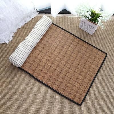 Uplifted Finds Natural Rattan Self Cooling Summer Pet Mat beige Grid l