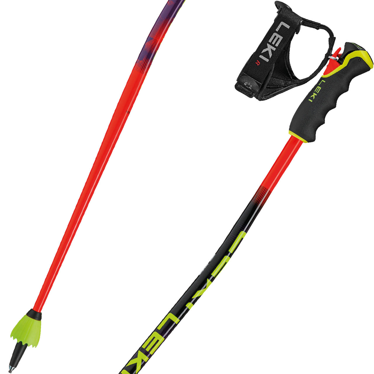 Leki WCR EVO LITE GS TR bright red/violet/neonyellow - 100 cm