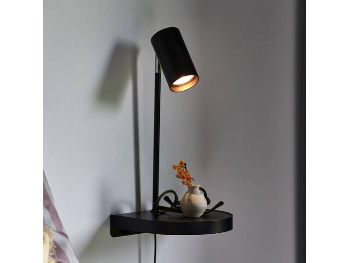 Nordlux Designer Wandleuchte Cody, schwarz, für Schlafzimmer, Metall, Modern
