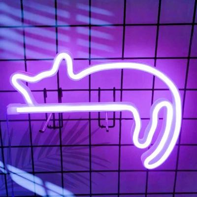 Uplift Picks Cute Cat Neon Light LED Bedroom Wall Decor purple 0 5 W