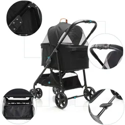 Fudajo 2in1 Hundewagen (Hund, Katze, Atmungsaktiv, Faltbar), Tiertransport
