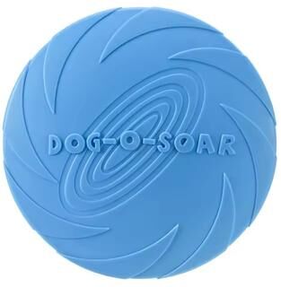 The Handy Homestead Soft Silicone Dog Flying Disc Fetch Toy For Puppy Training blue 22cm