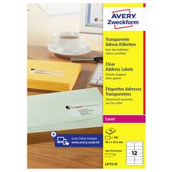 Avery-Zweckform L4772-25 Adress-Etiketten 99.1 x 42.3 mm Polyester-Folie Transparent 300 St. Permanent haftend Laserdrucker, Farblaserdrucker