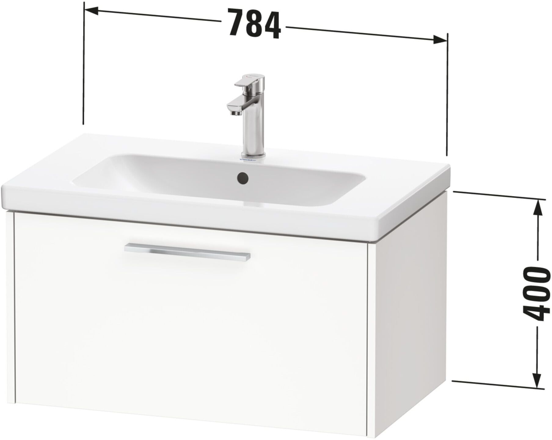 Duravit Waschtischunterschrank D-Code 78,4x40x46cm, 1 Ausz., graph ma, Gr. sw (DC46670BD490000)