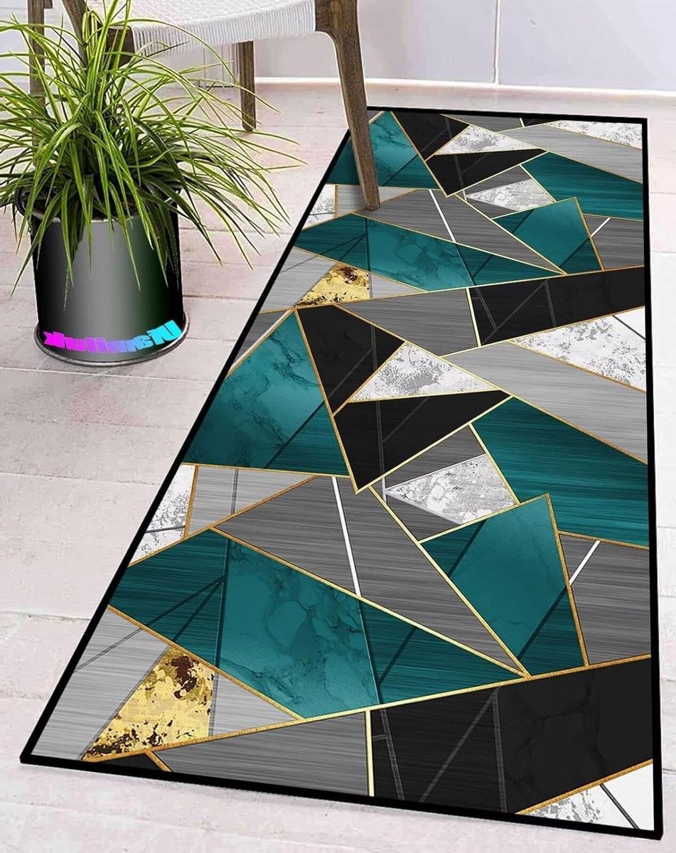 Keuken Runner Keukentapijt met Antislip Ontwerp - Grijs Zwart - Breedte: 40 cm, Lengte: 100 cm