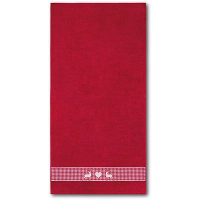 Duschtuch DYCKHOFF "Oktoberfest", rot (granat), B:70cm L:140cm, Frottier, Frottier, Handtücher, Made in Germany (2 Handtücher, 1 Duschtuch)