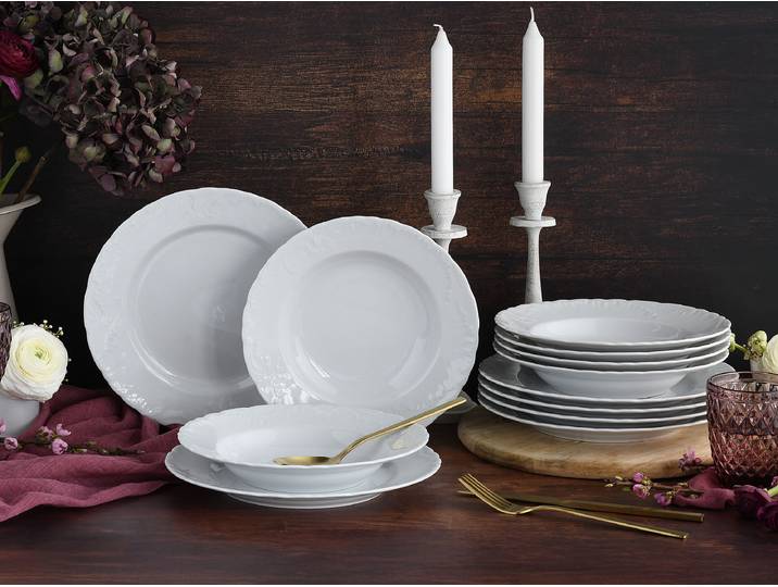 Service de table Rococo 27 x 29 x 31cm Blanc