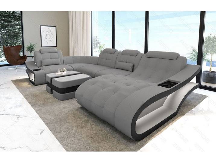 Stoff Wohnlandschaft Elegante U-Form