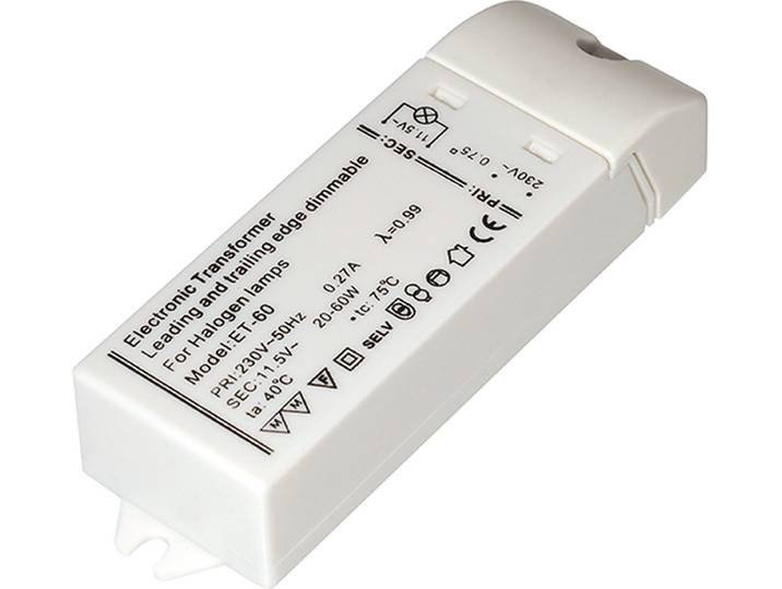Elektronische halogeen transformator 12 Volt\, 20-60 Watt