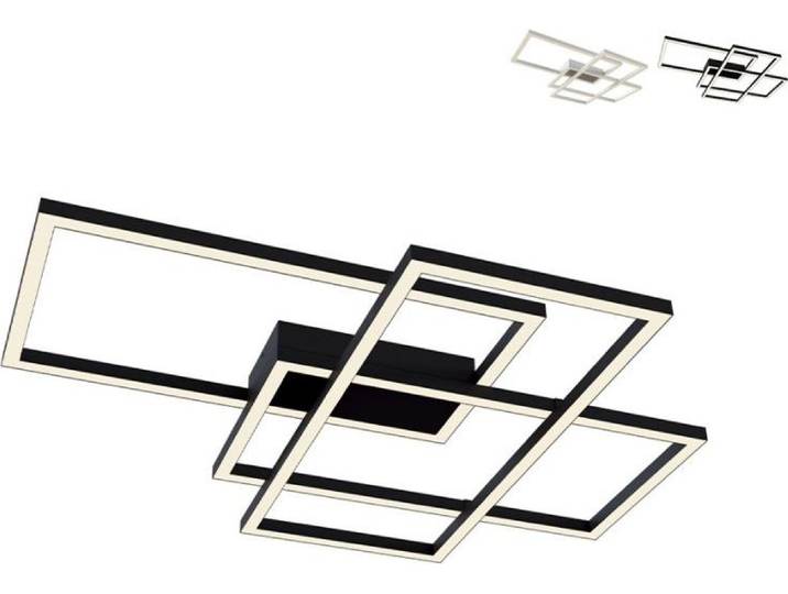 Plafonnier LED\, métal\, noir\, doré\, L 68 cm