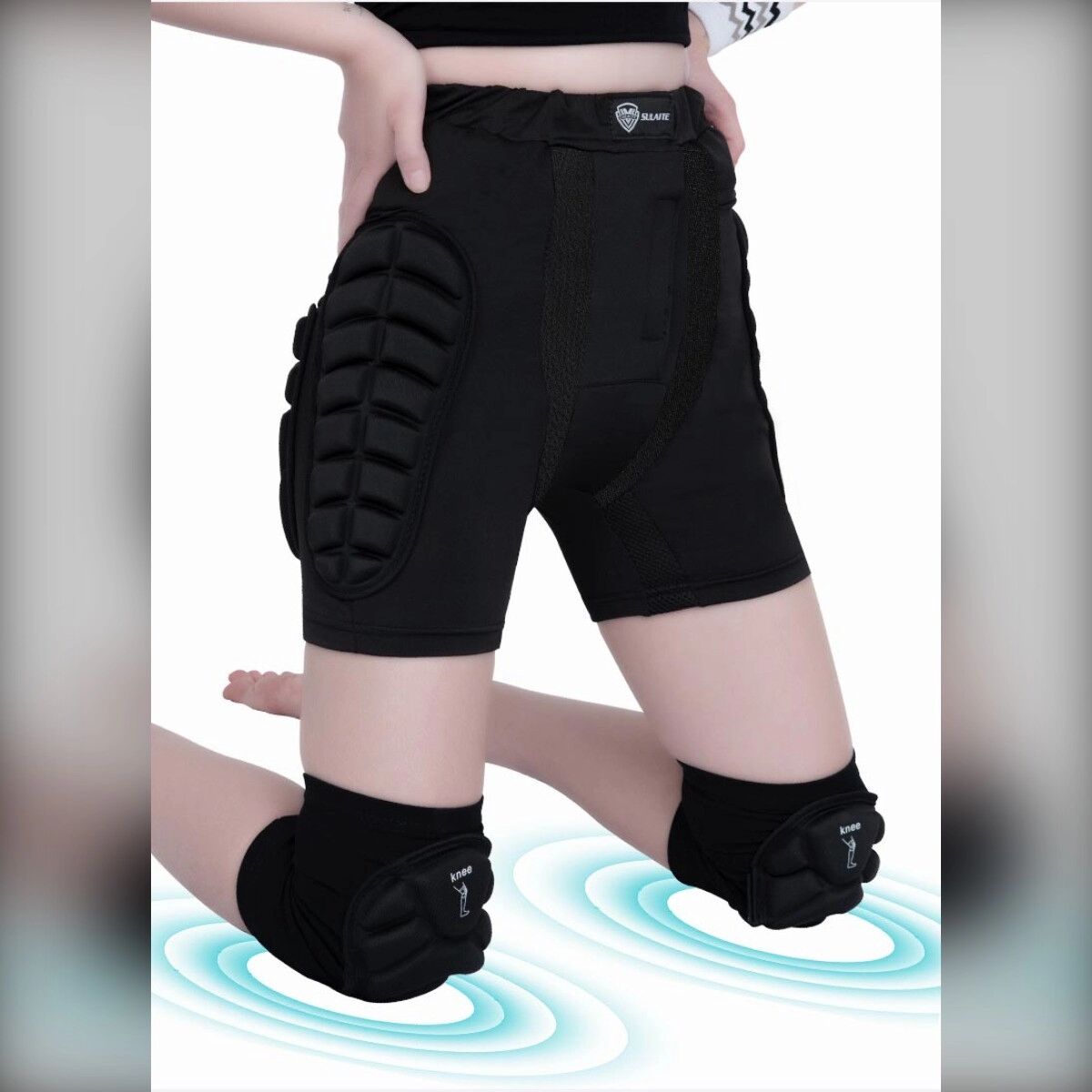 INF Sturzschutzhose mit weichen Knieschützern – Lycra stoßabsorbierender Mehrzonen-Schutz, verstellbarer Bund, atmungsaktiv, XL