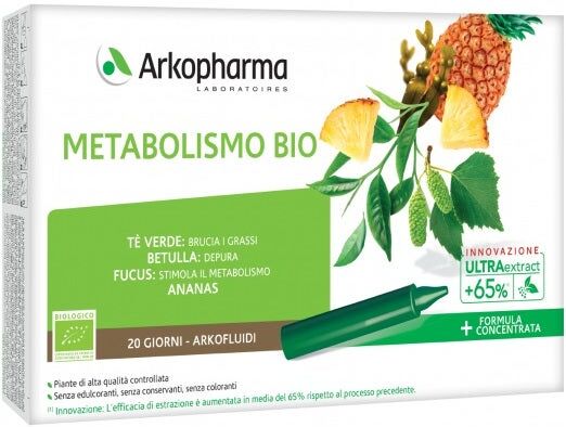 ARKOFARM Srl Arkofluidi Metabolismo Bio 20 Fiale - Integratore Alimentare per il Metabolismo