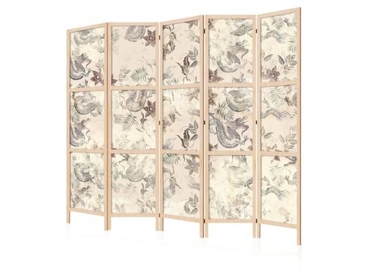 LUMASOUL Japanische Trennwand Paravent Raumteiler 225x172 cm Japan 5 teilig Dekorativ, Shoji-Stil, faltbar, freistehend, als Sichtschutz für Wohnräume