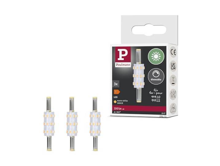 Paulmann 29273 Plug & Shine LED Stecksockel Naima Ersatzleuchtmittel 3er-Set 3000K 100lm