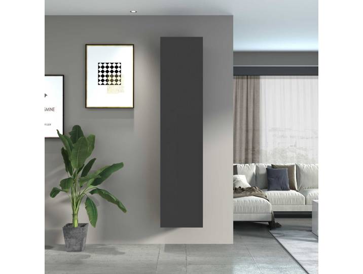Meuble colonne 1 porte 40 cm effet bois anthracite mat