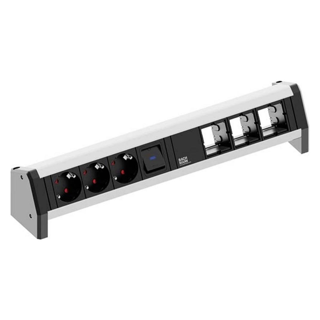 Bachmann DESK 1 3x Custom Modul 3x Steckdose 1x Schalter (902.019) (3x, Typ 23) (902.019)
