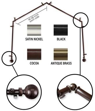 InStyleDesign Desmond 4-Sided Bay Window Curtain Rod
