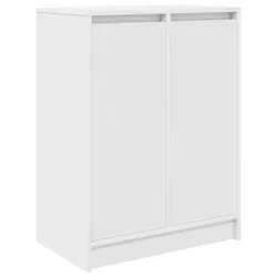 Helloshop26 - Moderner weißer Schuhschrank Stauraum 57 x 34 x 76 cm weißes Holzwerkstoff