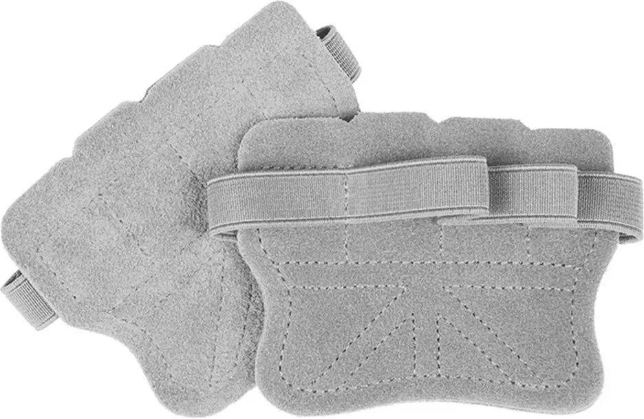 INF Protège-Paumes en Cuir - Grips de Gym en Cuir et Nylon pour Haltérophilie et Fitness Gris