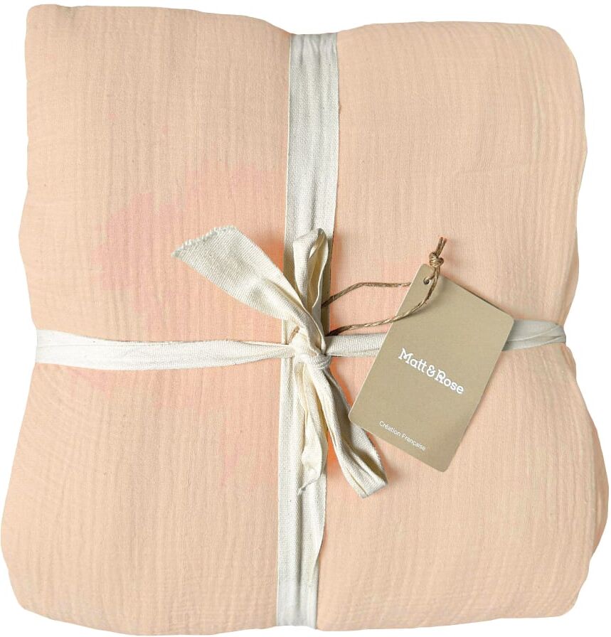 Matt & Rose Parure de lit unie en coton nude 240x220+2x50x70cm Rose 220x1x240cm