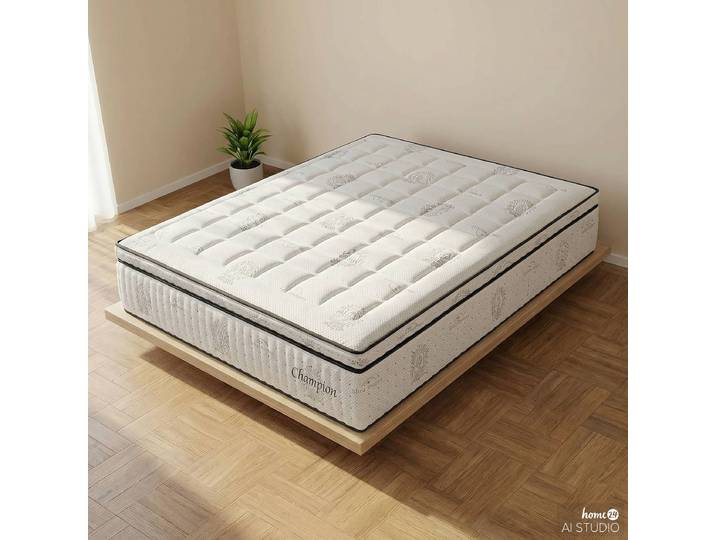 Boxspringmatratze Champion 140 x 200cm Kern: Boxspring Bezug: Doppeltuch Weiß