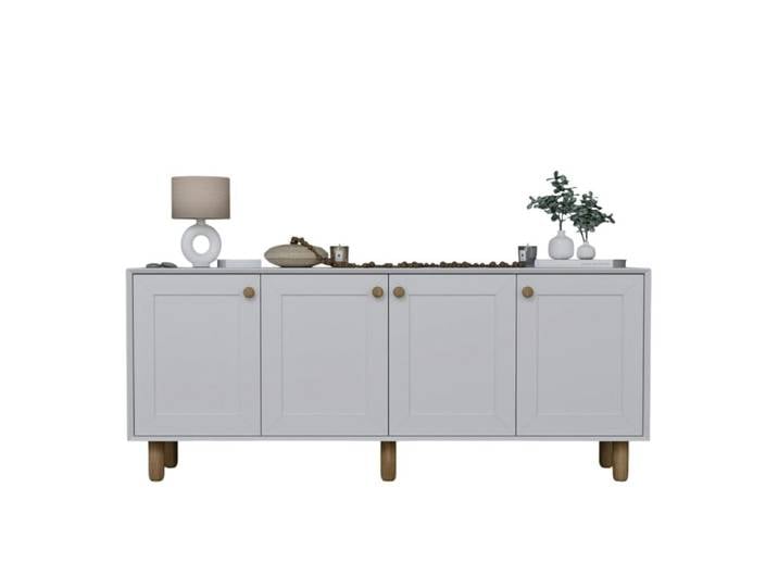 Buffet blanc 4 portes l180 cm moderne