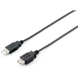 Equip USB 2.0 A auf A Verlängerungskabel Stecker auf Buchse, 3.0m , Schwarz